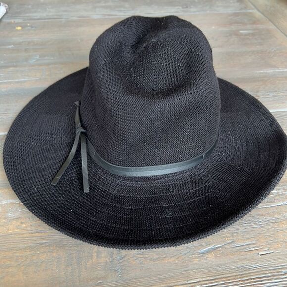 Anthropologie x Wyeth Classic Black Nubby Fedora Hat - Picture 4 of 9